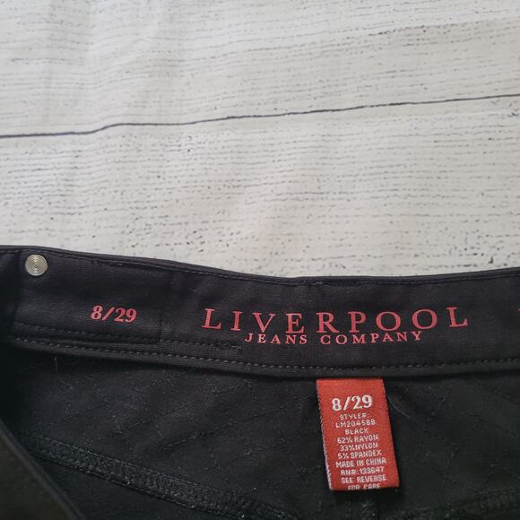 Liverpool Size 8/29 Madonna Legging Faux Leather Side-Stripe Stretchy Mid-Rise - Picture 5 of 9